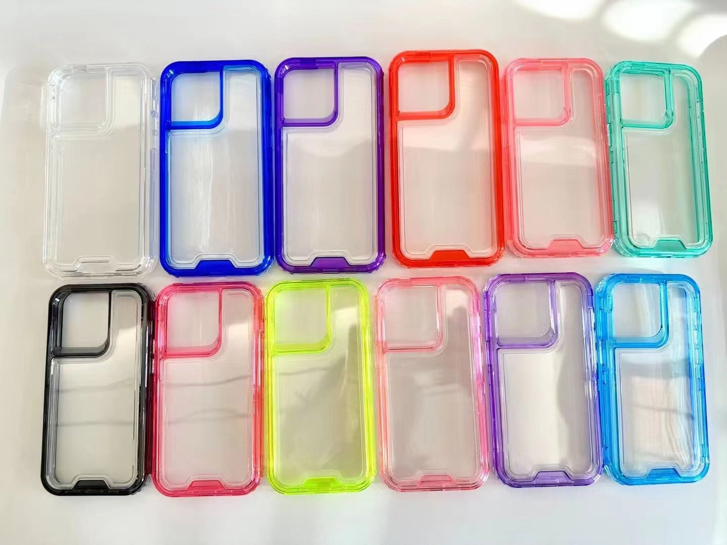 Funda Case De Uso Rudo Para iPhone Transparente Antigolpes Color Rosa iPhone  13 Pro (6.1)