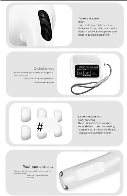 # 1 Audífonos Inalambrico Bluetooth A9pro ANC Ultimo Estilo de Pantalla Inteligente ANC+ENC Mayoreo