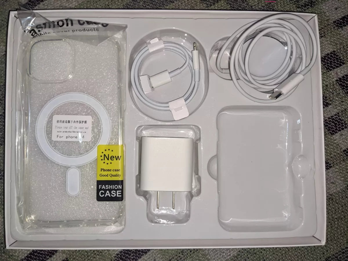 #5 Conjunto Magsafe Mica Crystal Charger Case 20w 5 peças para iPhone