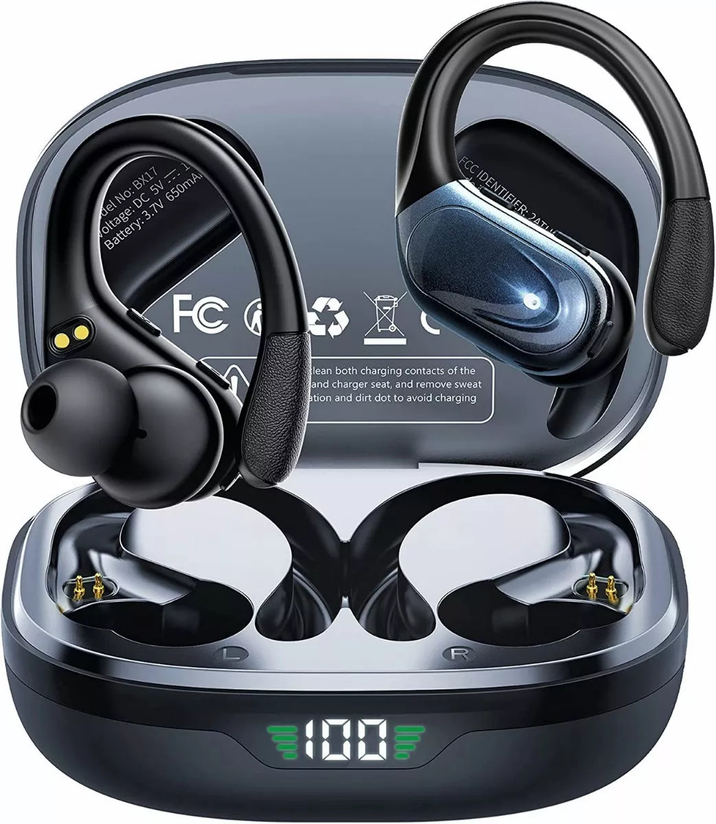 Auriculares Bluetooth Deportivos IP7 con Ganchos y Estuche de