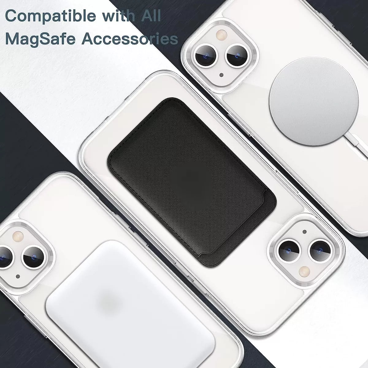 # 50 piezas Fundas Con Carga Inalámbrica Magsafe Transparente Con Diseño Liso Con Caja Para Apple iPhone, Carcasa Mayoreo Emprende Negocios