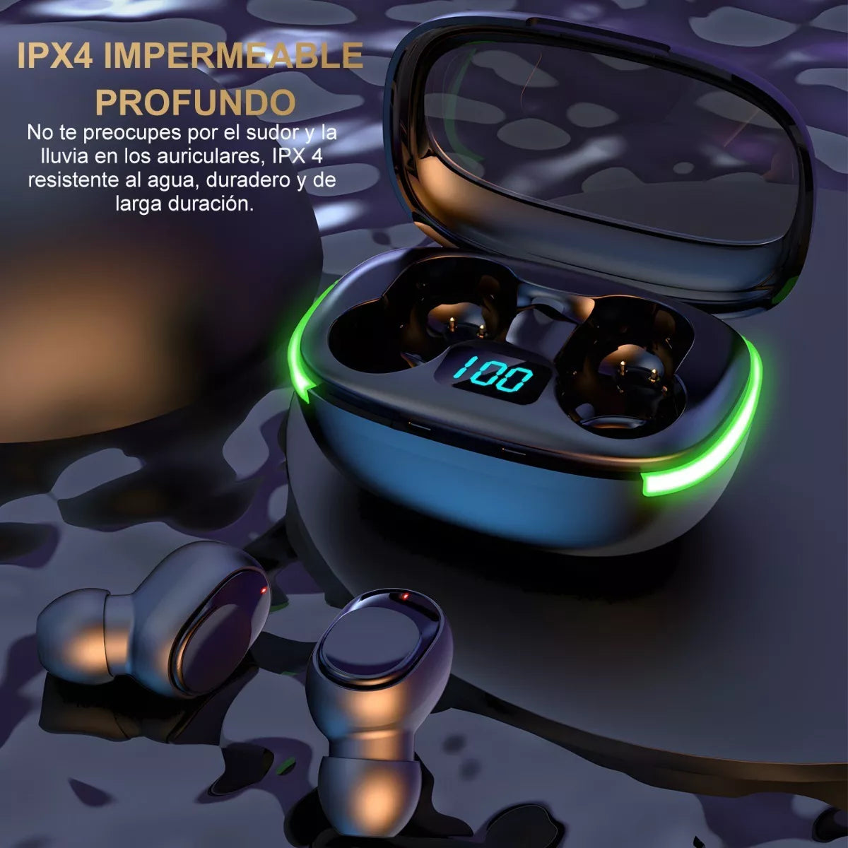 #10 peças sem fio Bluetooth Fones de ouvido função de carregamento sem fio Y70 preto atacado