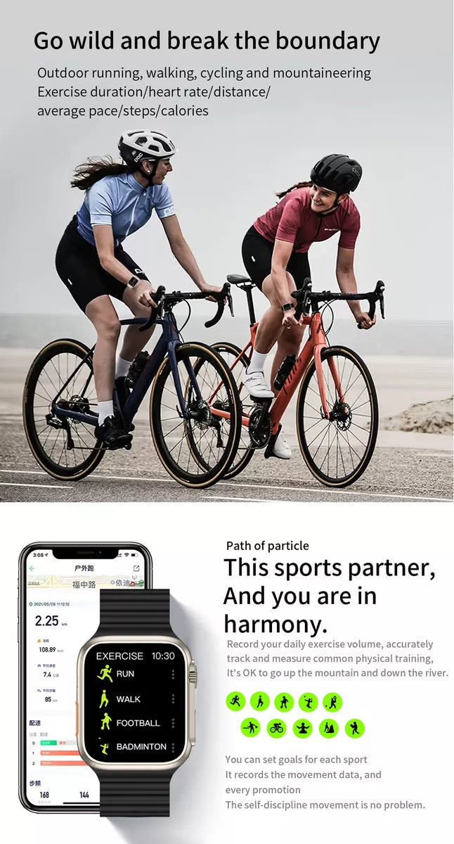 # 6piezas/8piezas Smartwatches S9 Ultra 49mm Pantalla Full Hd - Reloj Inteligente Para Con iPhone Y Android Emprende Negocios Mayoreo