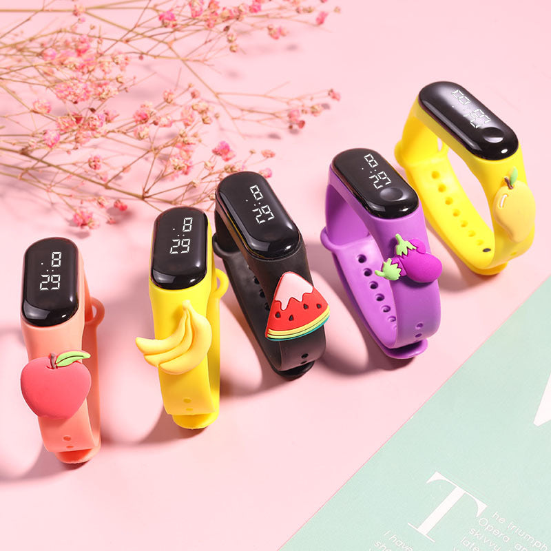 Kit 50 Relógios Infantis Modelo Frutas Led Fruit Presente atacado