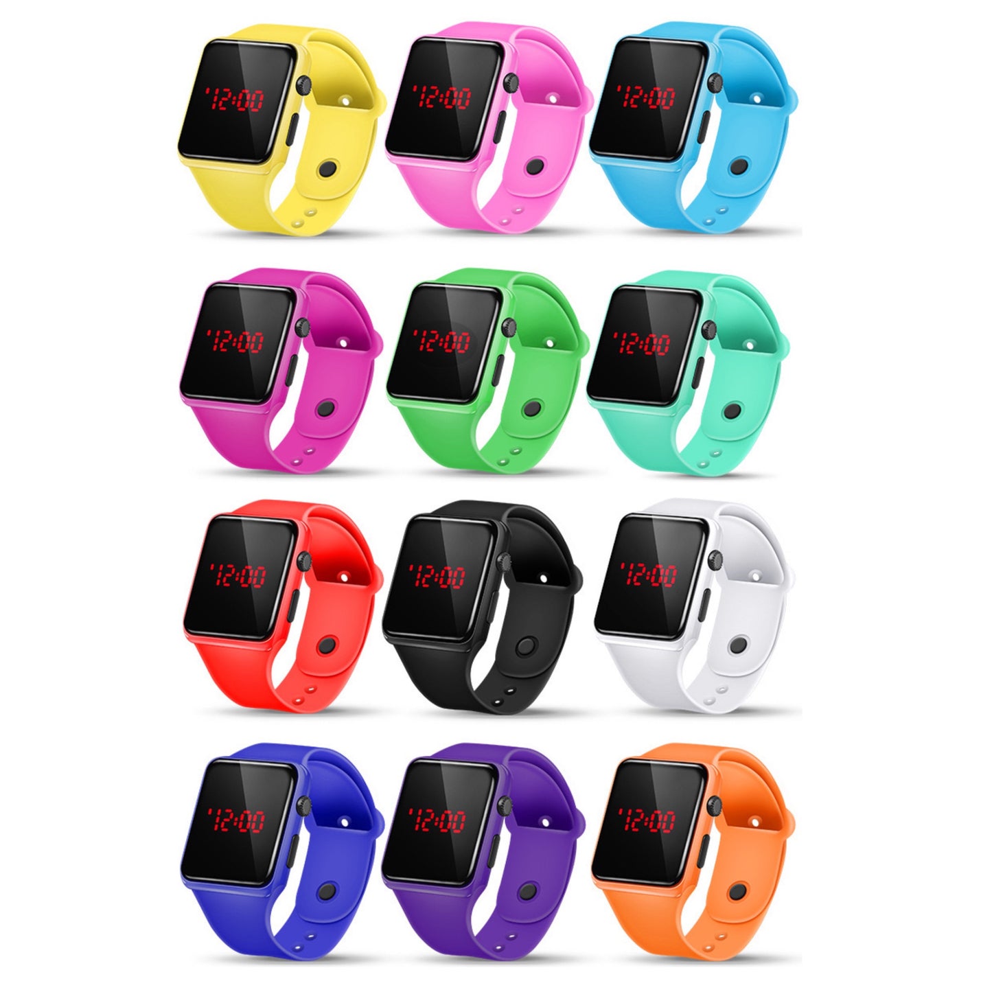 50 Relojes Led Mayoreo Proveedor Colores Variados Sport Infantil Casual Barato