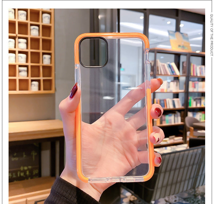 30pcs capa de telefone anti-choque de duas cores borda transparente por atacado para vários modelos de iPhone