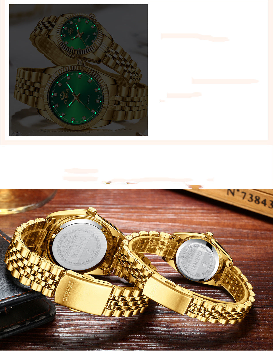 #8 Gold Watches for Couples Men Women Water Resistant Business Watches Celebration Gift