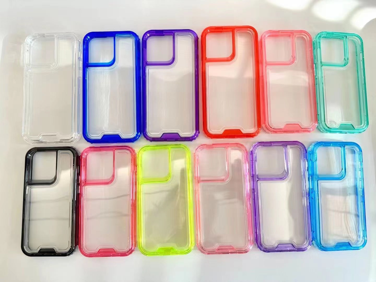 30 piezas Fundas Case De Uso Rudo Para iPhone Transparente Antigolpes Mayoreo