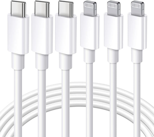 30 Peças Cabo Apple usb-c 2.0 branco com entrada USB Type-C e saída Lightning Original 1mt