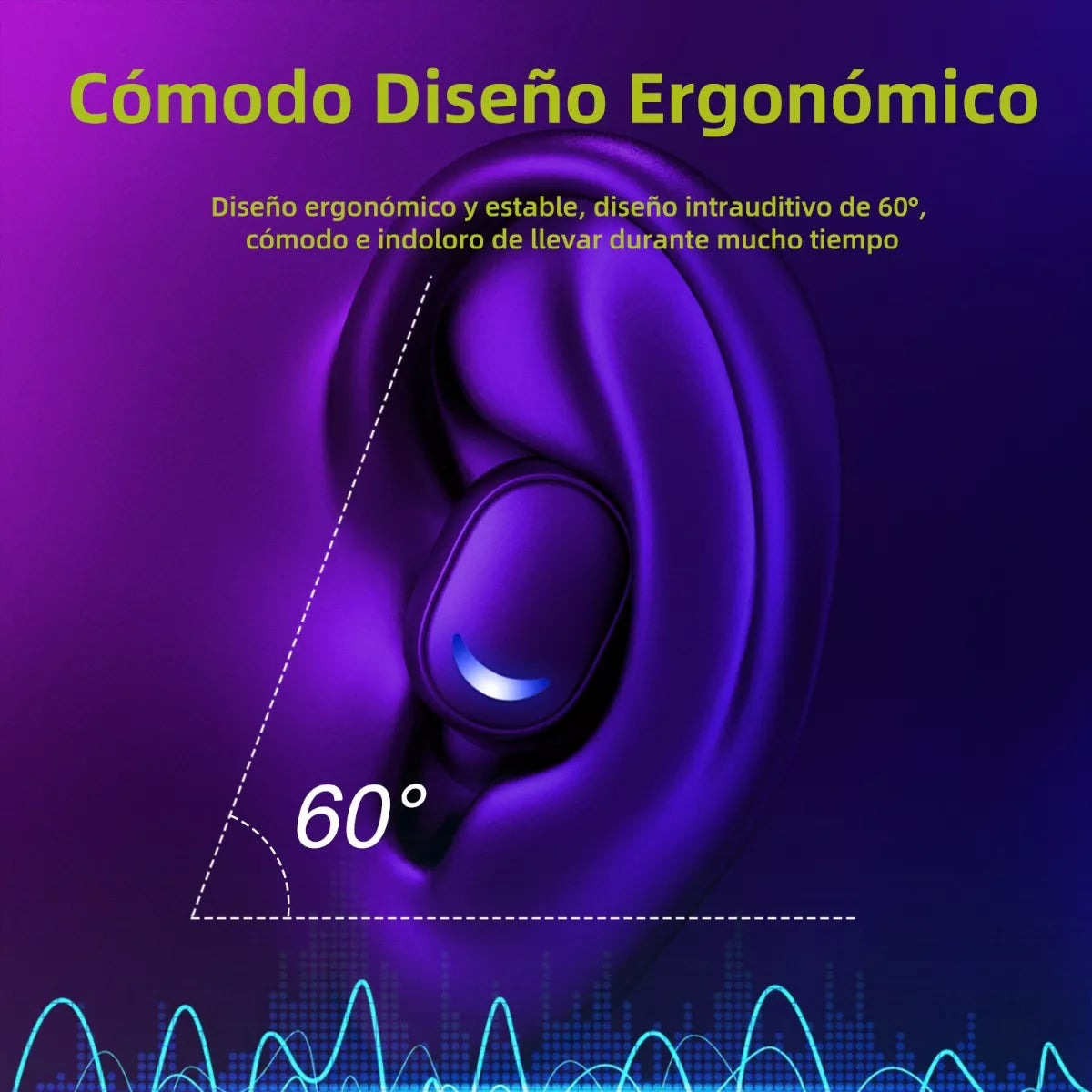 # 6uds Audífonos in-ear Gamer Audífonos inalámbricos Impermeable E10 Negro con luz LED