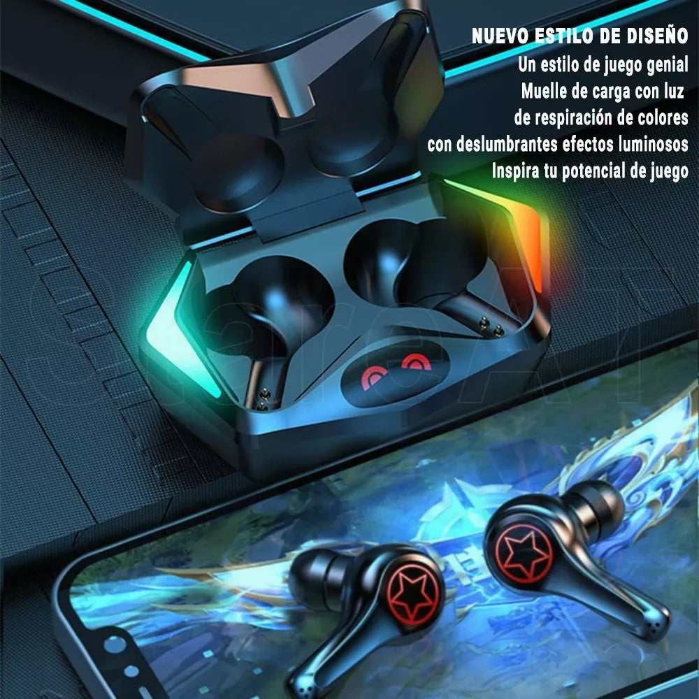 5piezas Audífonos Bluetooth S500 Gaming De Baja Latencia Estéreo Mayoreo