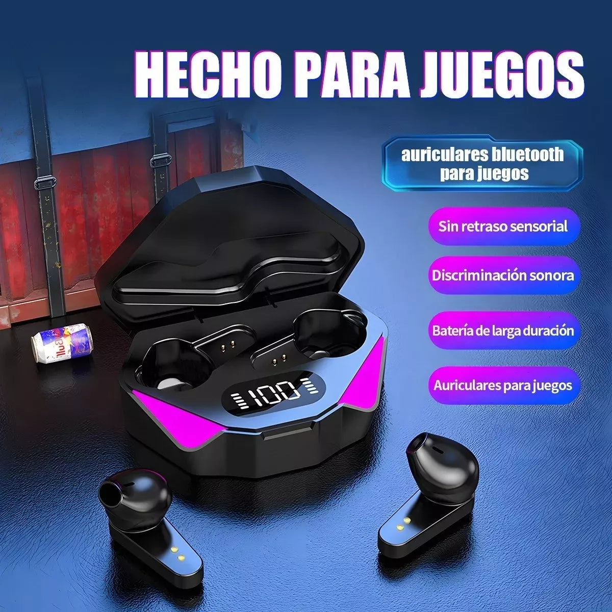 # 8uds Audífonos In-ear Gamer X15 Inalámbricos Bluetooth Con Pantalla