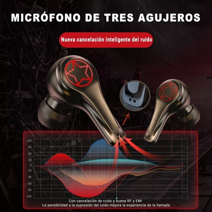 5piezas Audífonos Bluetooth S500 Gaming De Baja Latencia Estéreo Mayoreo