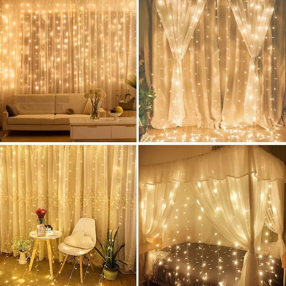 # Curtains Series Lights 300 Led Decorative USB 8 Modes 3x3m 10 Pieces Wholesale