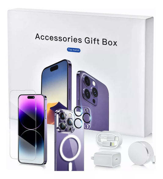 #5 conjunto capa para iPhone + tela Mica + carregador 20w (um conjunto de 6 peças)