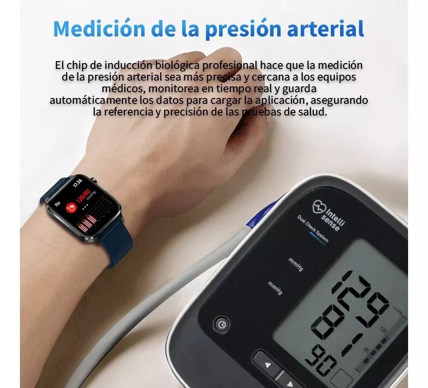 2uds Smartwatches F100 Reloj Inteligente Glucosa Ecg Salud Presión Arterial Hombre