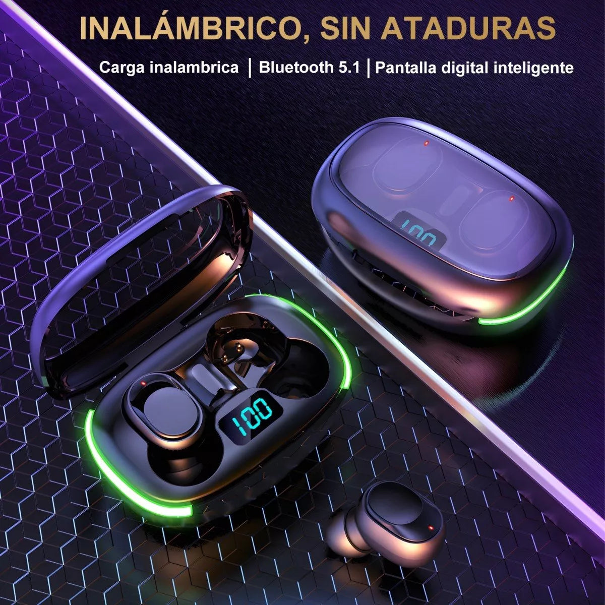 6/8 Audífonos Inalámbricos Y70 Bluetooth Función Carga Inalámbrica Mayoreo