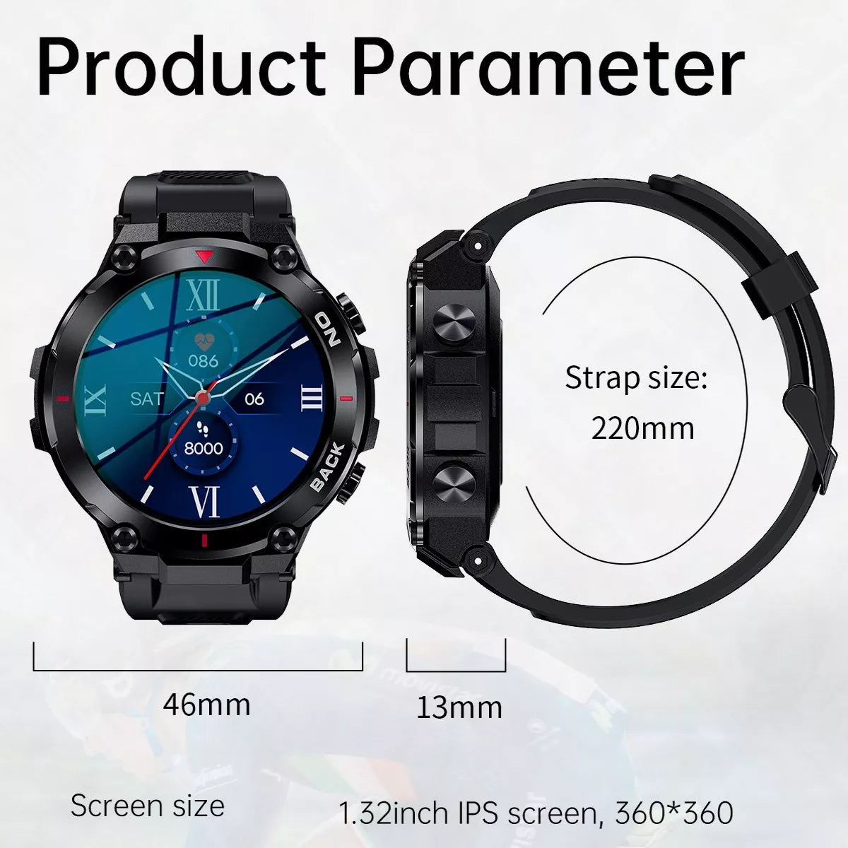 2pcs Smartwatches K37 5atm Gps Homens Relógios inteligentes à prova d'água