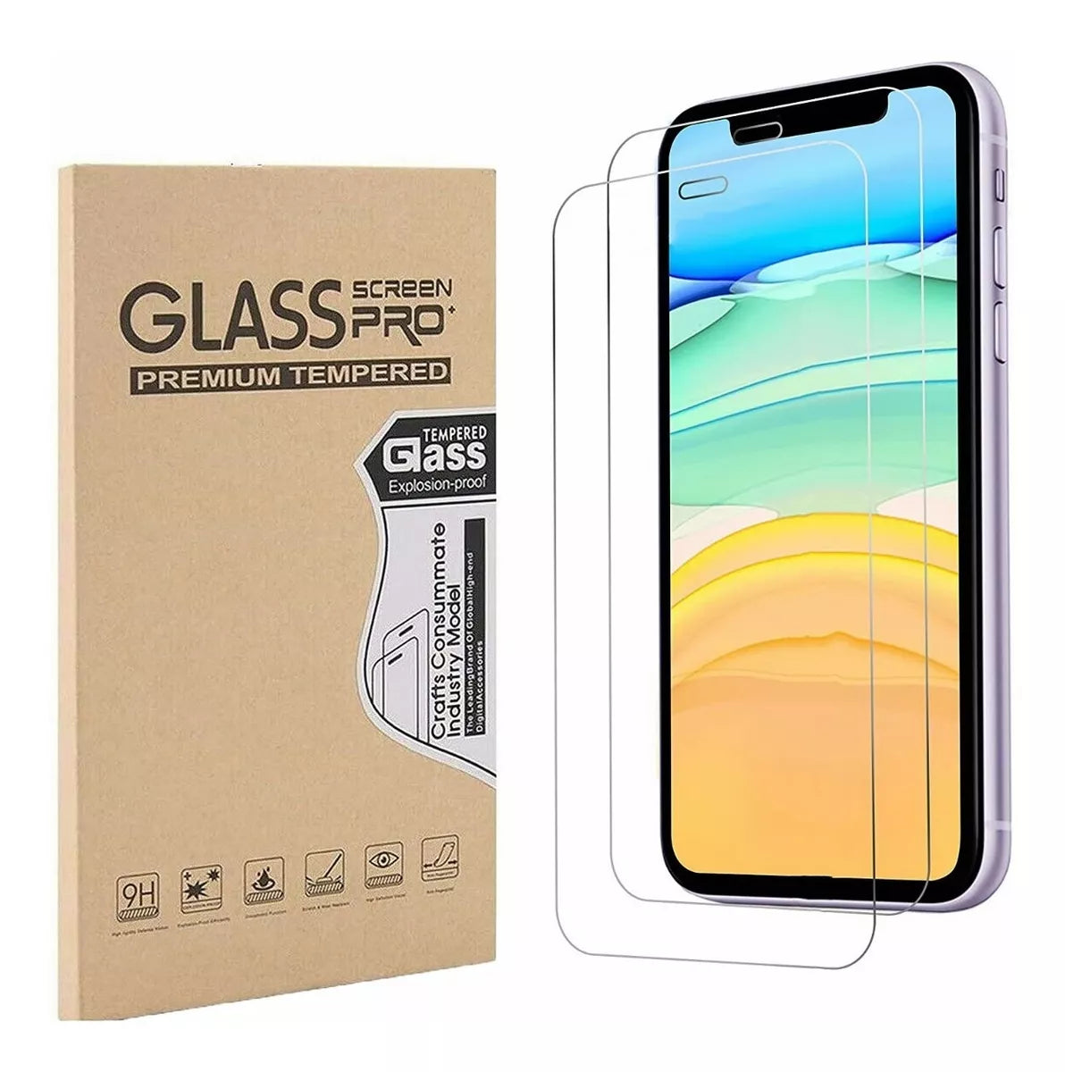 30 Pieces 9D Tempered Glass Mica for iPhone Brands, Various Models Wholesale