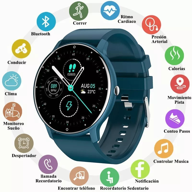 3piezas Smartwatch Zl02 1.28" Vigilancia De Salud Deportivo Mayoreo