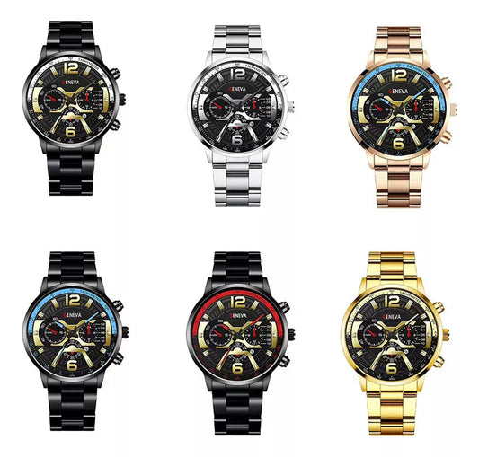 # 6pcs/12pcs/18pcs Genva Men's Watches Automatic Movement Quartz Gift Wholesale
