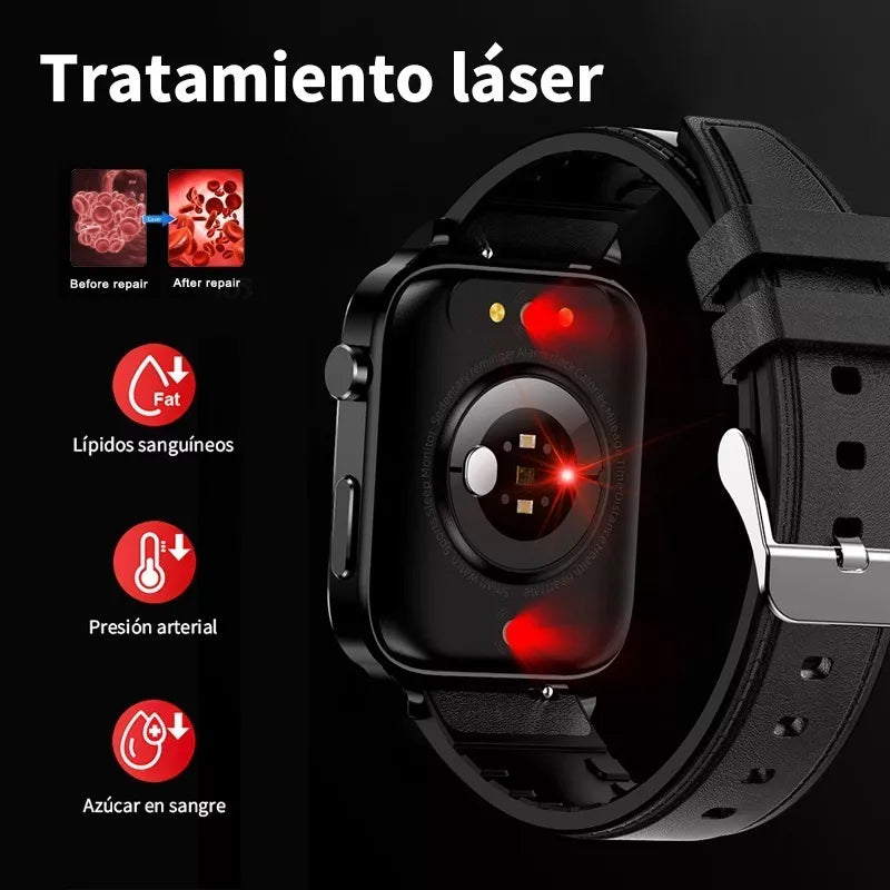 2 unidades Smartwatches F100 Relógio Inteligente Glicose Ecg Saúde Pressão Arterial Homens