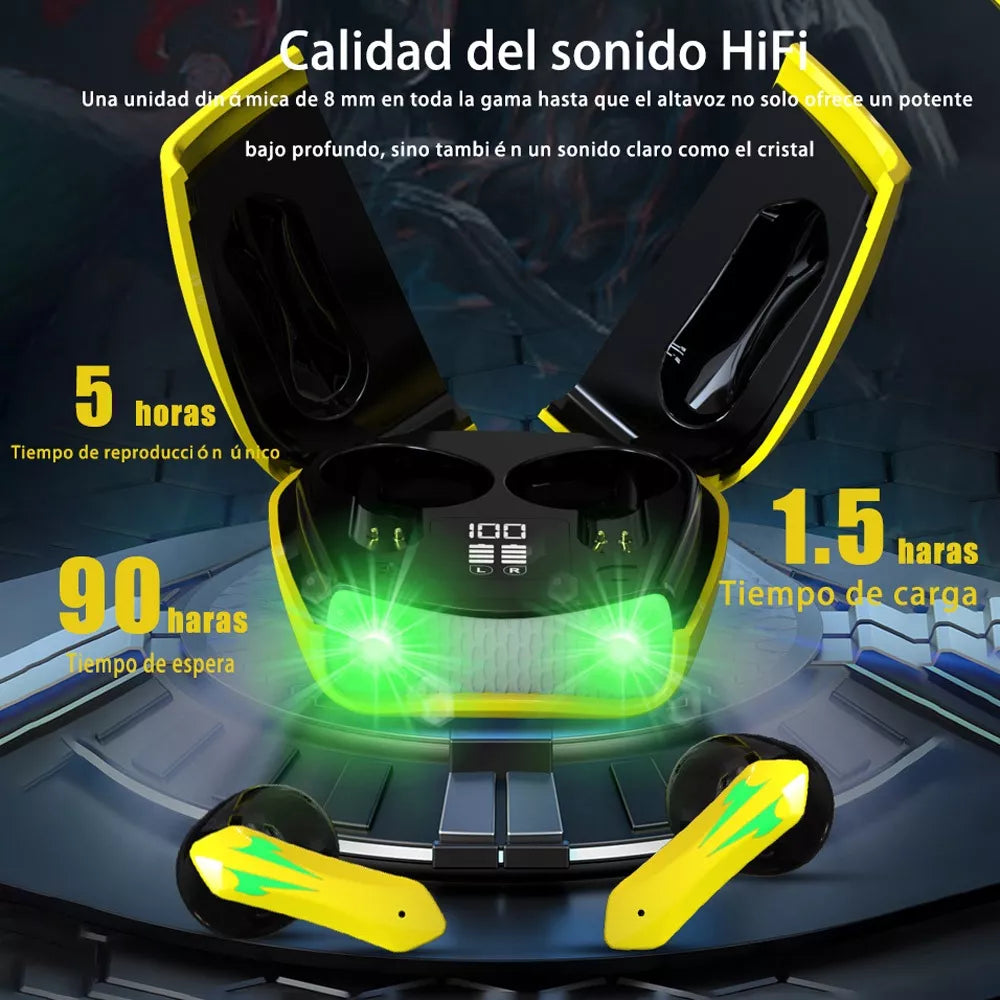 # Audífonos Bluetooth Inalámbricos Auricular in-ear Gamer earphone K35 Amarillo Abejorro Negocios Mayoreo