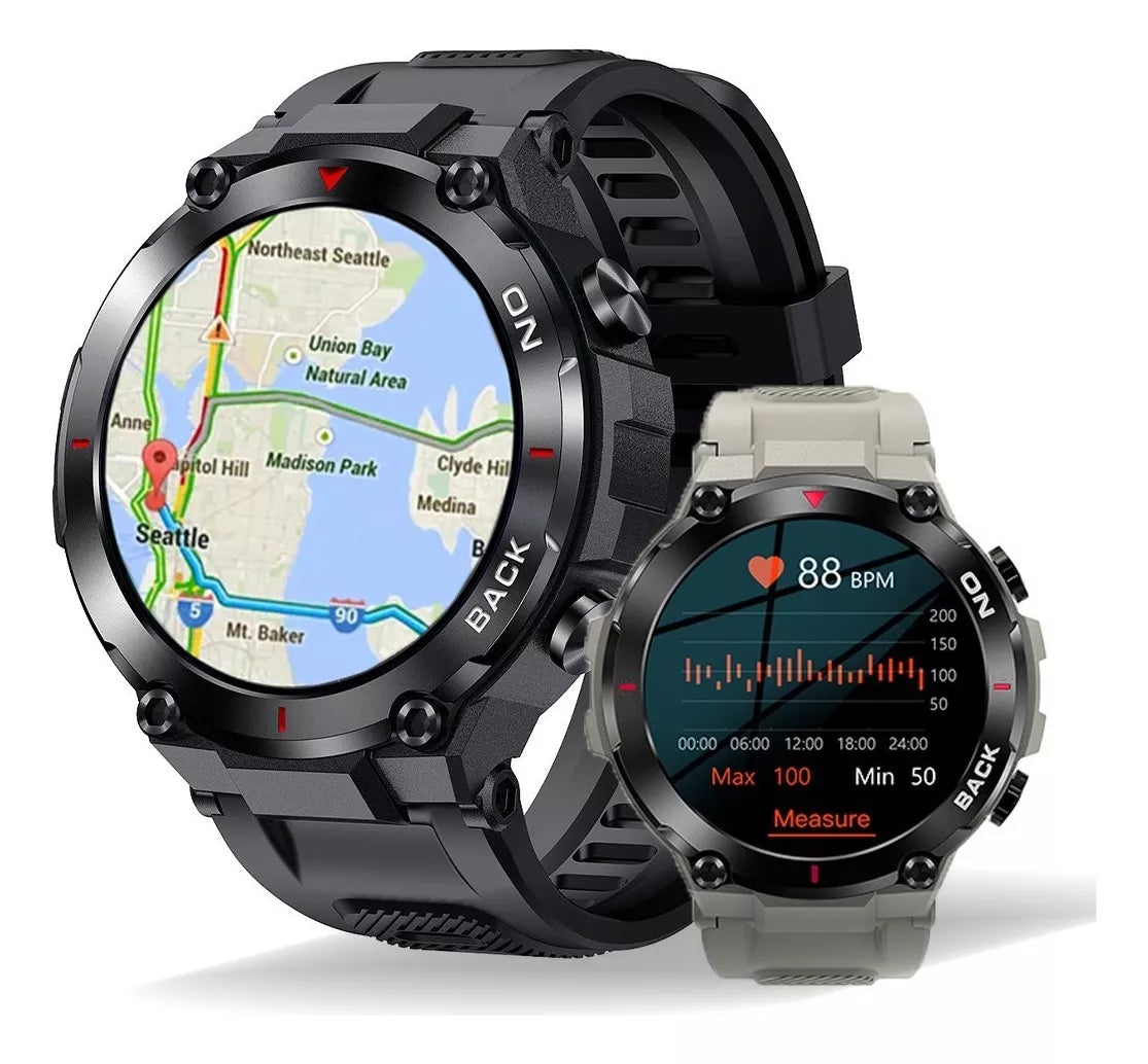 2pcs Smartwatches K37 5atm Gps Homens Relógios inteligentes à prova d'água