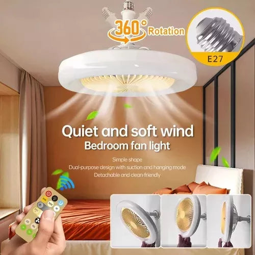 # 1 Ventiladores Lampara Inteligente Multifunción Luz Led 3 Tonos Foco Led De 30 W E27/e26