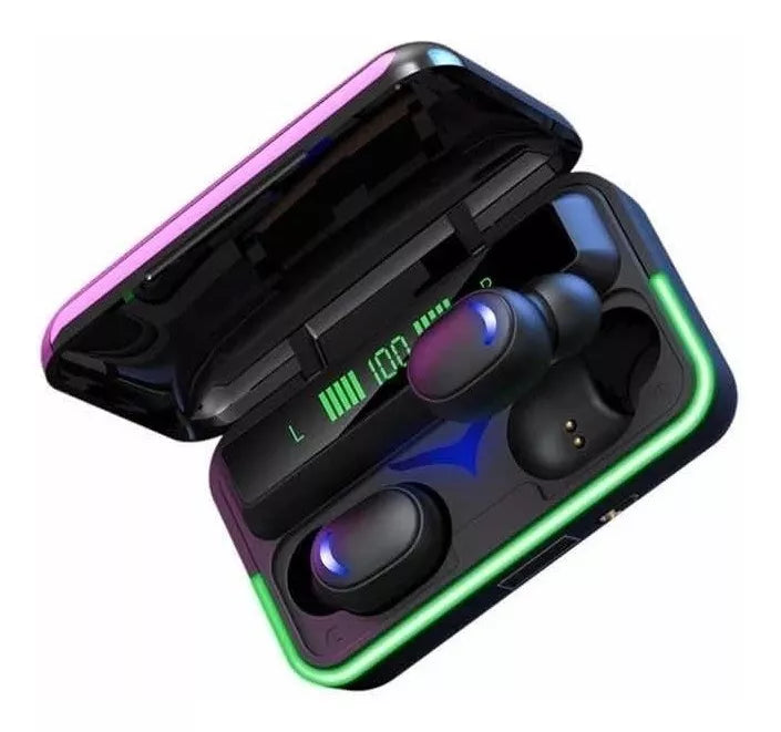 #6 unidades Fones de ouvido intra-auriculares Gamer Fones de ouvido sem fio à prova d'água E10 pretos com luz LED