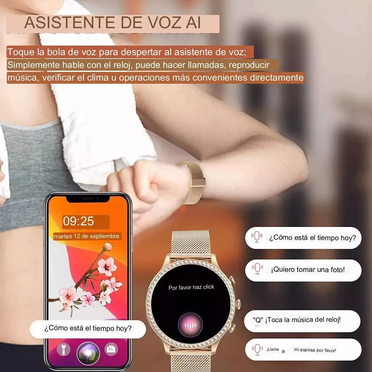 Smartwatch for Women Fitness Tracker Smart Watch, Respond/h