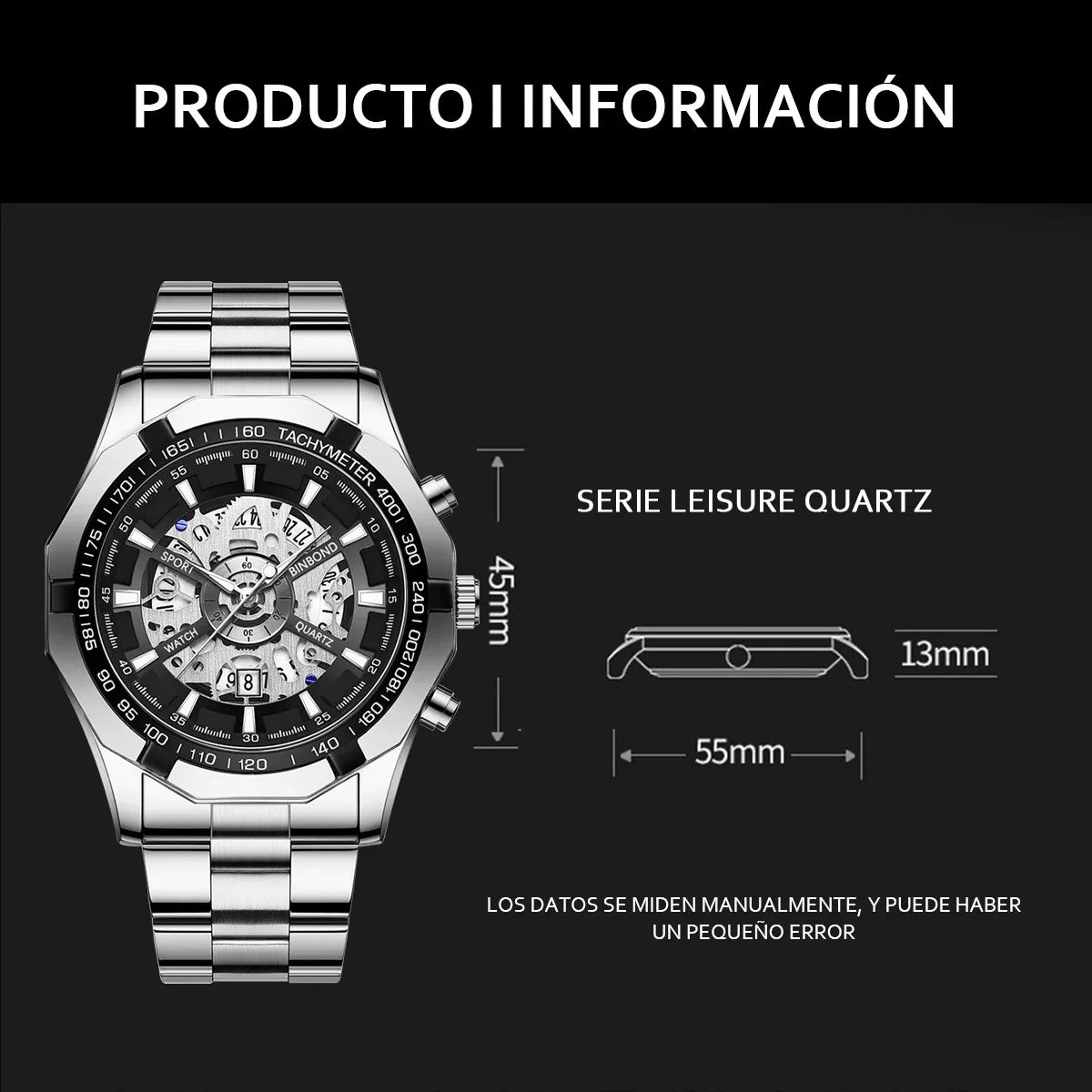 # 8 peças Relógios Novo Original Luminoso Metálico Pulseira de Aço Presente Masculino Festa de Aniversário Reunião Dia dos Pais Atacado