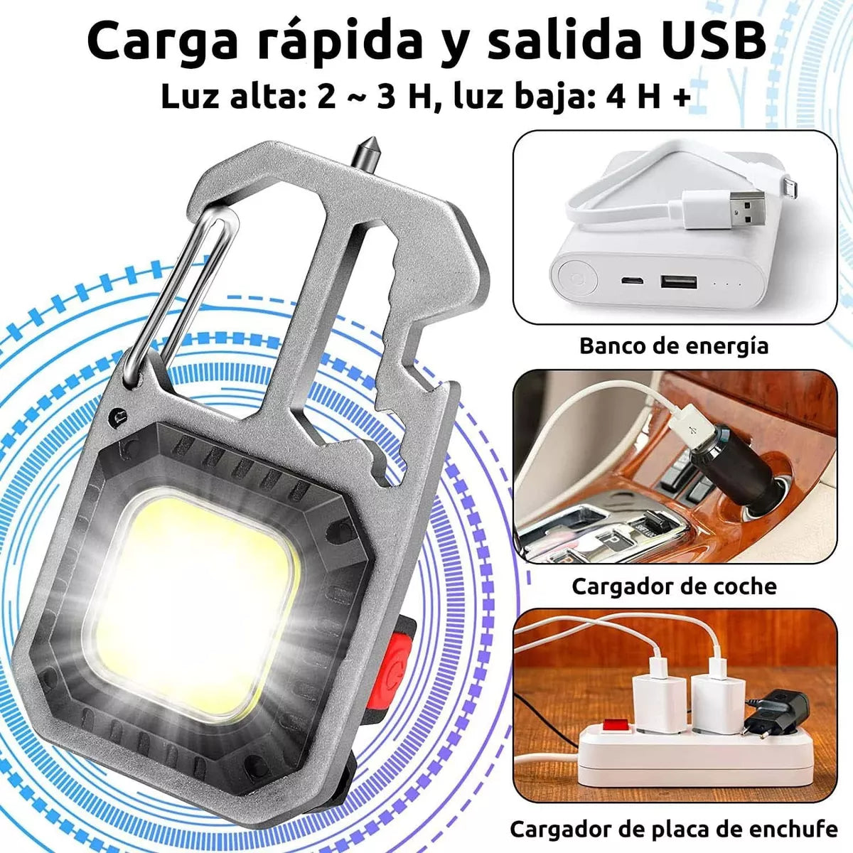 # 5piezas/10piezas Lampara Linterna Recargable Camping Llavero Encendedor Regalo Mayoreo