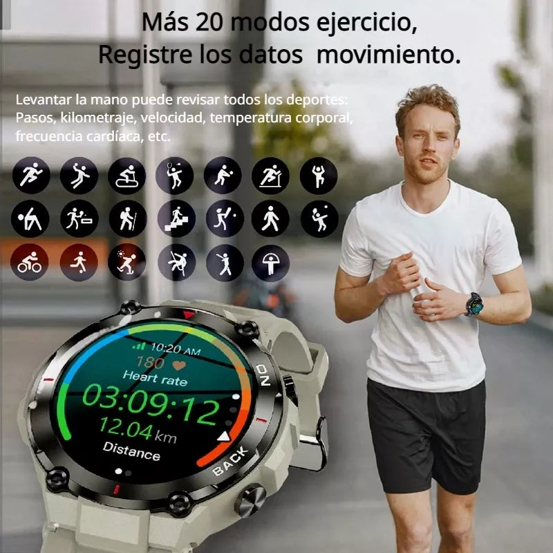 2pcs Smartwatches K37 5atm Gps Homens Relógios inteligentes à prova d'água