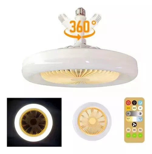 # 1 Ventiladores Lampara Inteligente Multifunción Luz Led 3 Tonos Foco Led De 30 W E27/e26