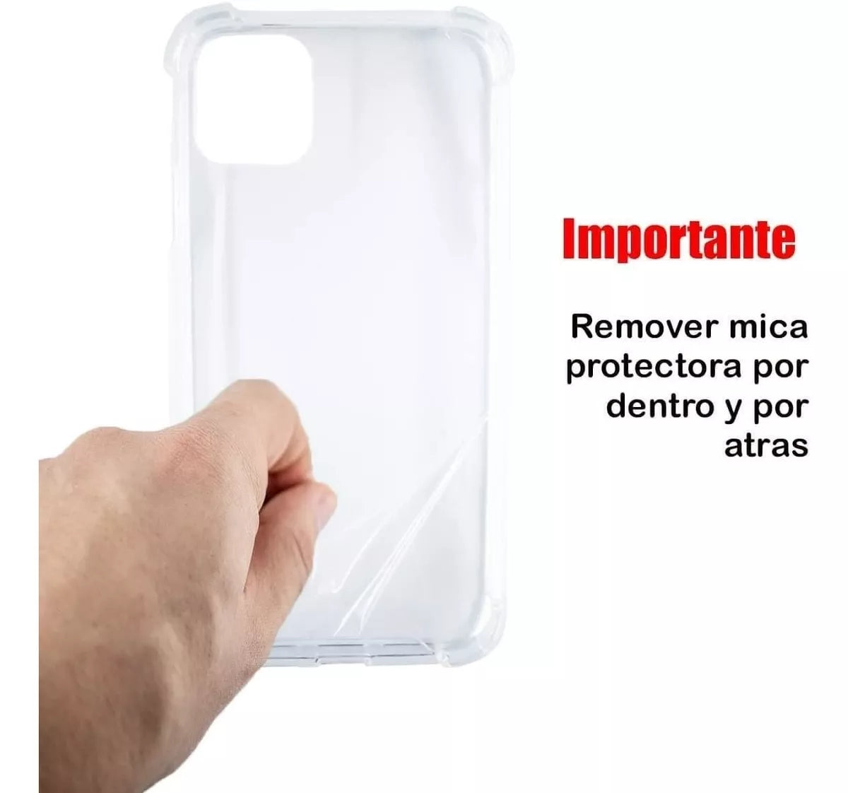 Capa de acrílico transparente de 50 peças para cantos reforçados de iPhone