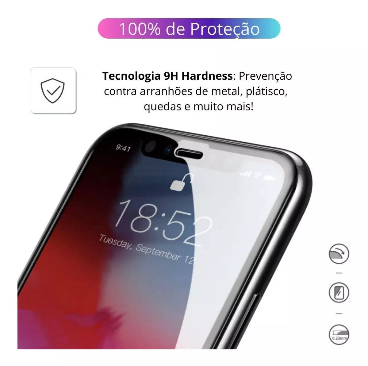 Pack 50 Unidades Mica Templado 9d Para iPhone Marcas Mayoreo