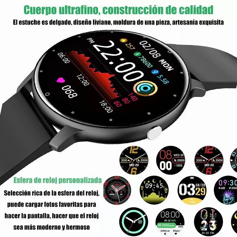 3piezas Smartwatch Zl02 1.28" Vigilancia De Salud Deportivo Mayoreo