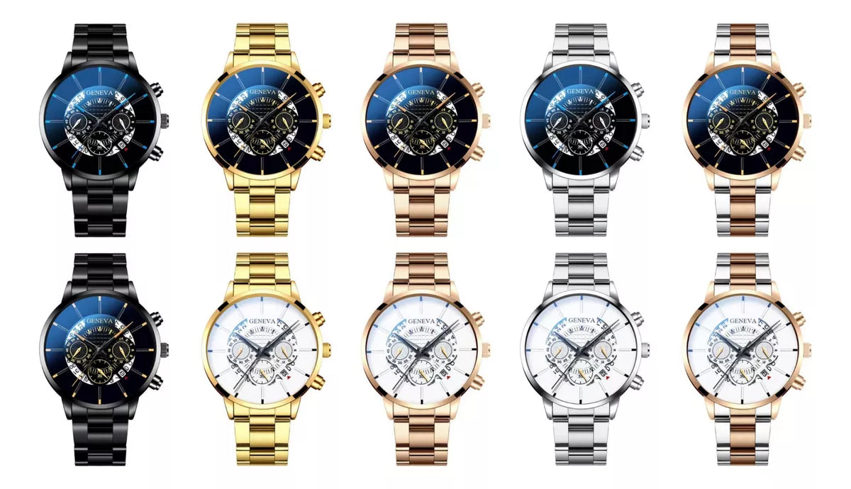 10uds/20uds Relojes Moda Negocios Tres Ojos Seis Manecillas Con Fecha Mayoreo