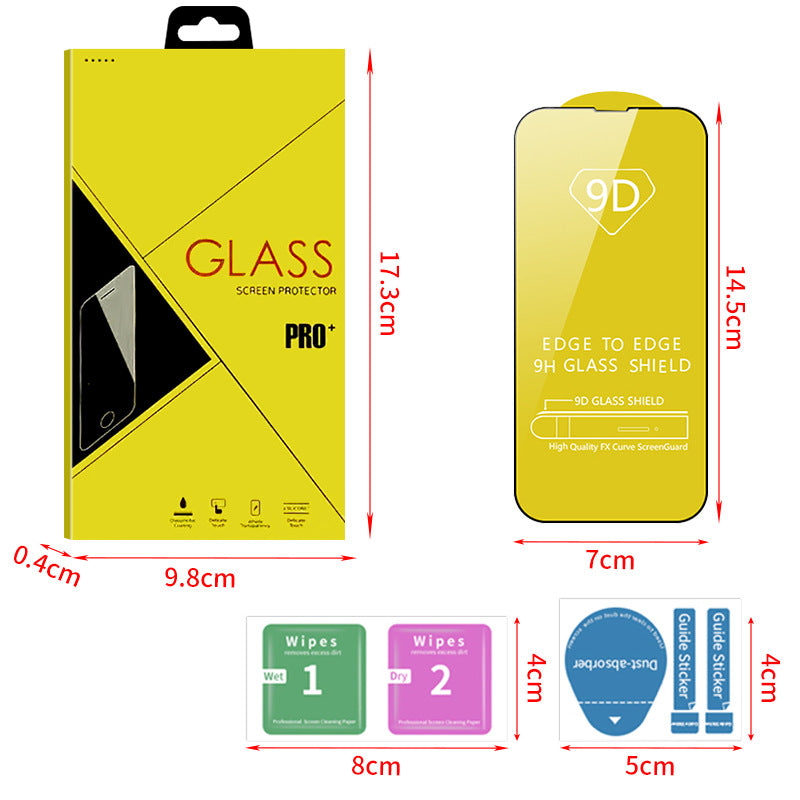 50 Pieces 9d Tempered Glass Mica For iPhone Wholesale Brands, Each Screen comes in its own box