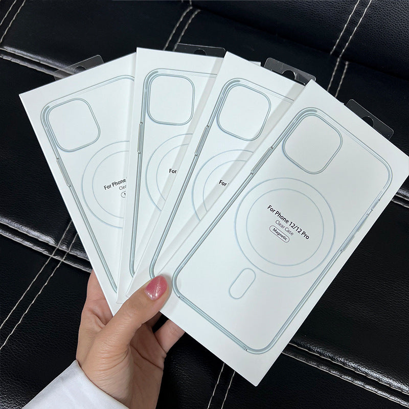 50 piezas Fundas Con Carga Inalámbrica Magsafe Transparente Con Diseño Liso Con Caja Para Apple iPhone, Carcasa Mayoreo Emprende Negocios