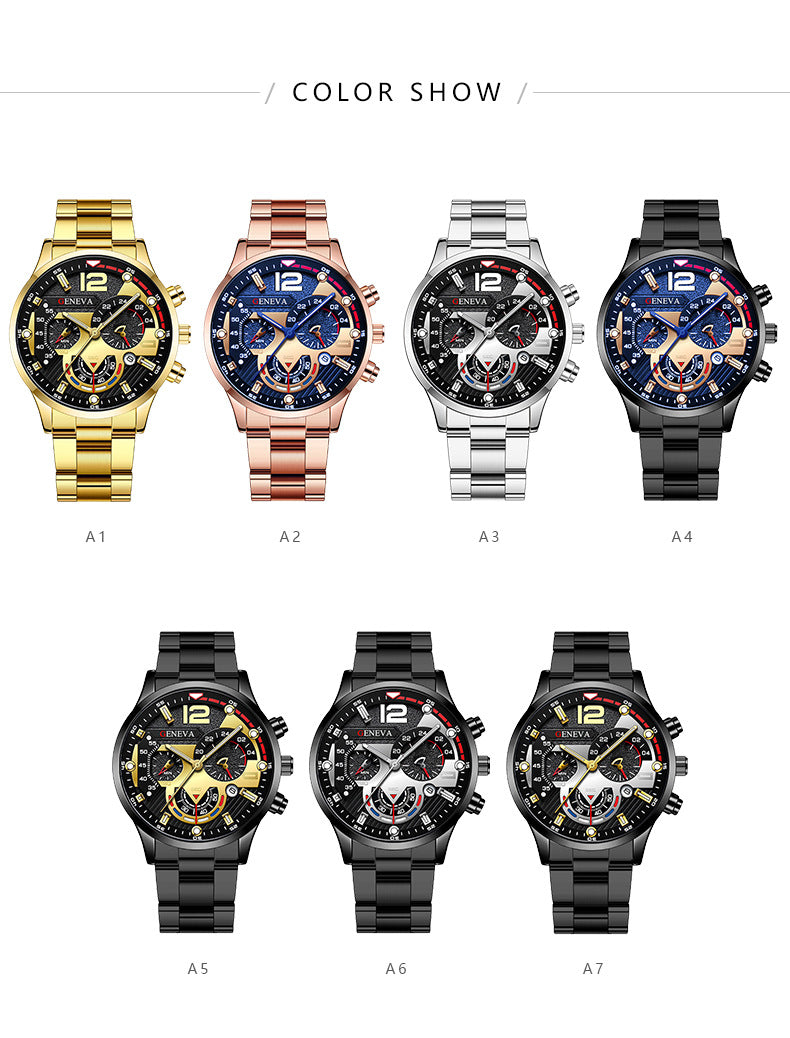 7uds/14uds Relojes Genvea Hombre Automático Movimiento Cuarzo Regalo Mayoreo