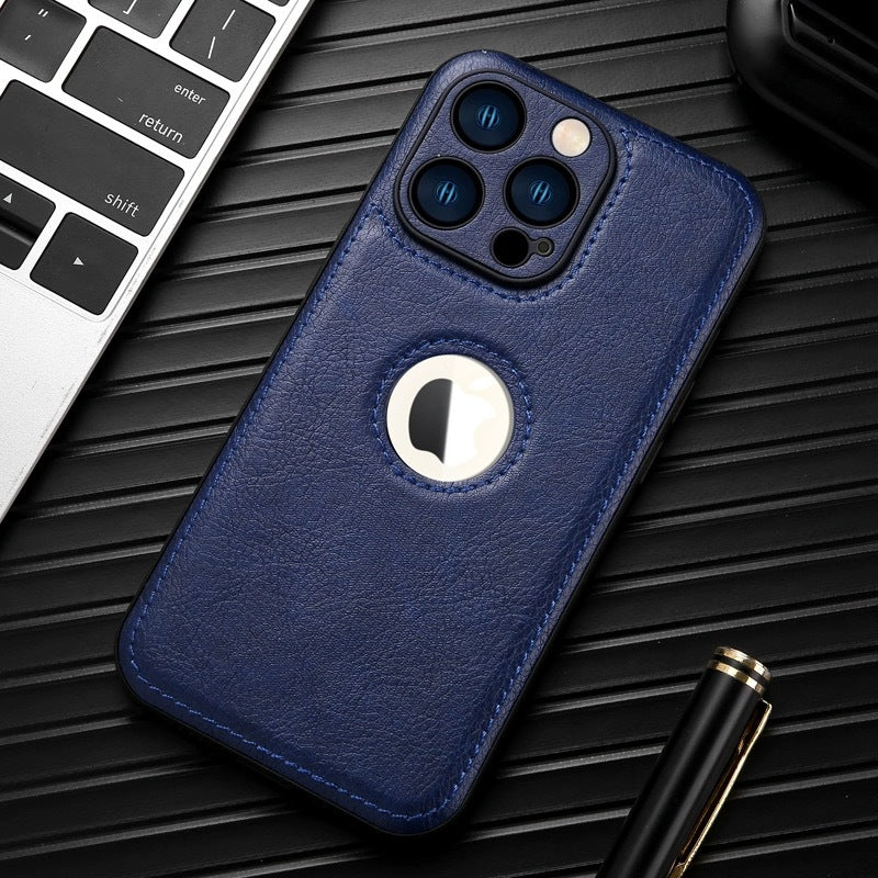 Fundas Para iPhone Tipo Piel Leather Case  Orificio de Precisión Protector