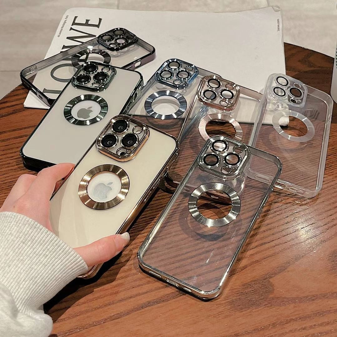 30 Pieces Transparent TPU Case with Electroplating for iPhone Wholesale Supplier