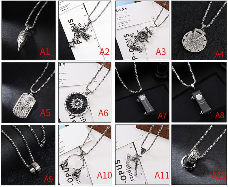 Unisex Hip-Hop Style Necklace Made of Silver Stainless Steel, Personalization of pendants, Creation, Gifts, Stalls, Parties, Wholesale