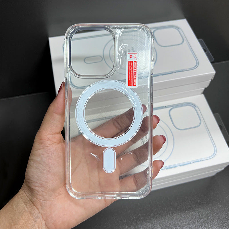 50 piezas Fundas Con Carga Inalámbrica Magsafe Transparente Con Diseño Liso Con Caja Para Apple iPhone, Carcasa Mayoreo Emprende Negocios