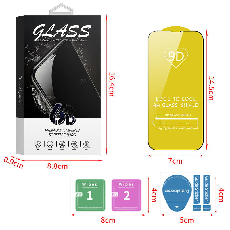 50 Pieces 9d Tempered Glass Mica For iPhone Wholesale Brands, Each Screen comes in its own box