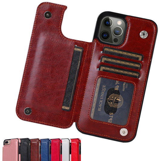 Funda Para Samsung Galaxy Iphone Carcasa De Cuero Estilo Cartera