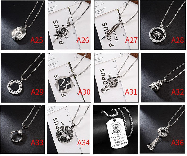 Unisex Hip-Hop Style Necklace Made of Silver Stainless Steel, Personalization of pendants, Creation, Gifts, Stalls, Parties, Wholesale