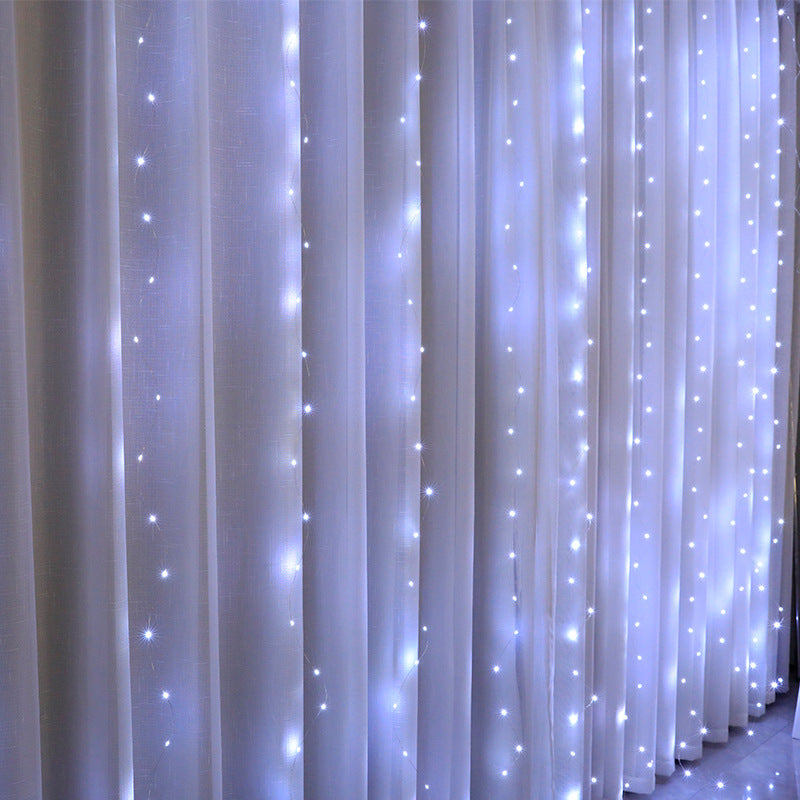 Cortinas Serie Luces 300 Led Decorativas Usb 8 Modos 3x3m 10 Piezas Mayoreo